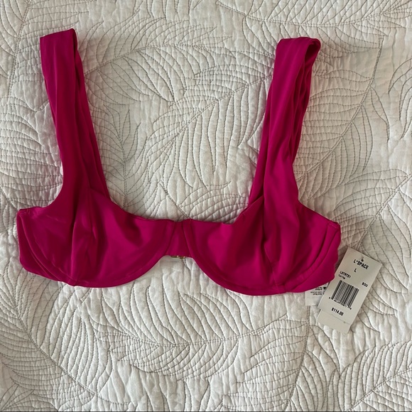 L*space Pink Tori Bikini Top Size LRG NWT - Picture 2 of 5